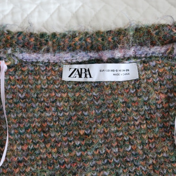 ZARA LANDSCAPE KNIT CARDIGAN COAT MULTICOLOURED OVERSIZED 2893/116 XS-S - Picture 13 of 14